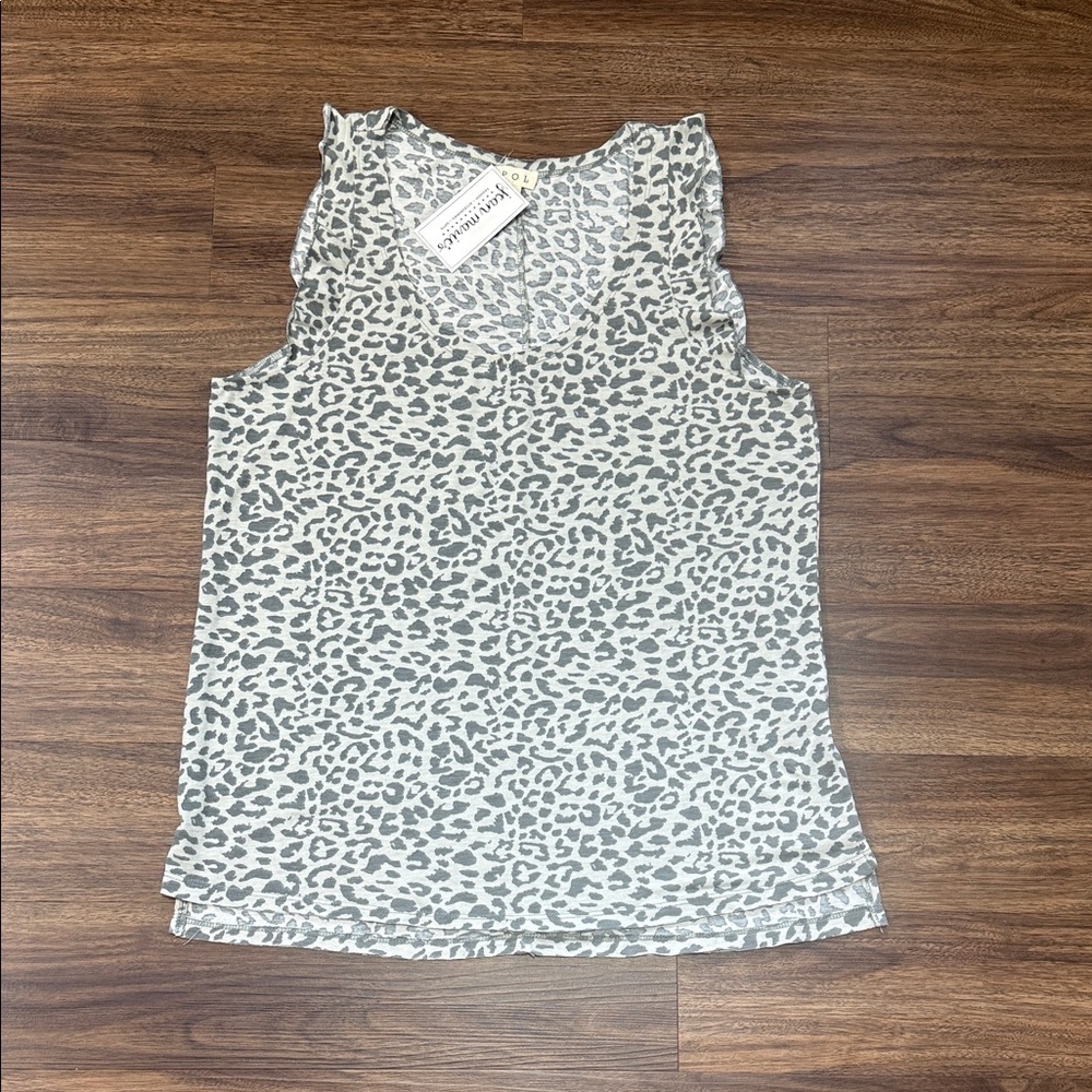 POL Leopard Boho Sleeveless Top - BNWT